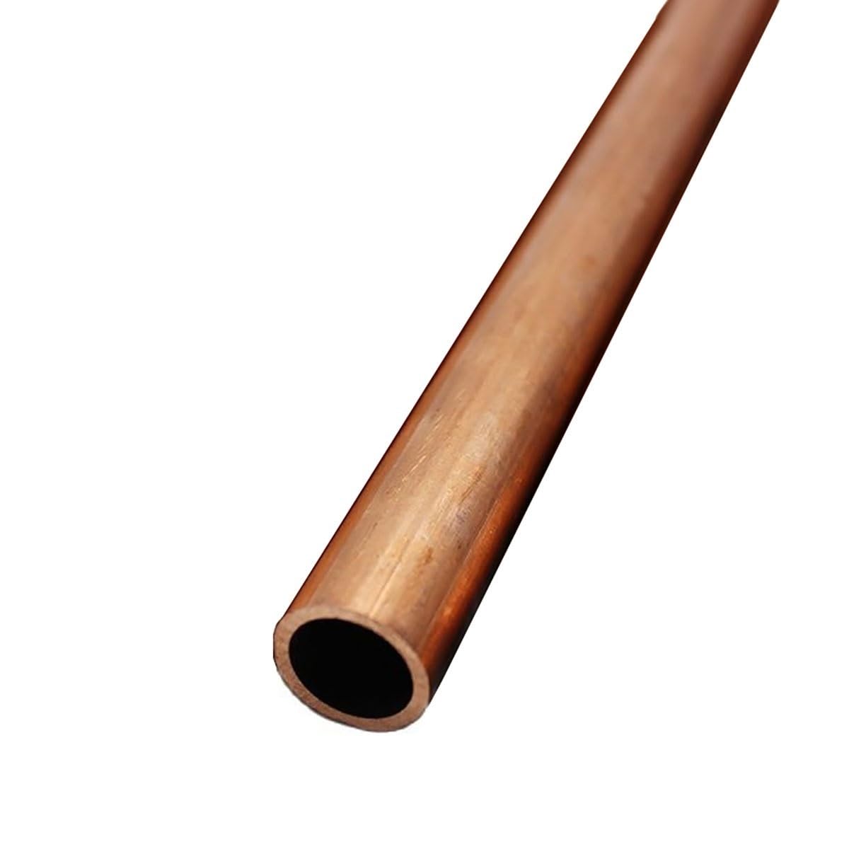 Rury okrągłe bezszwowe miedziane do modelarstwa i domowych systemów ciepłej i zimnej wody. Rury metalowe do projektów hydraulicznych. (500 mm x 30 mm x 1,5 mm)