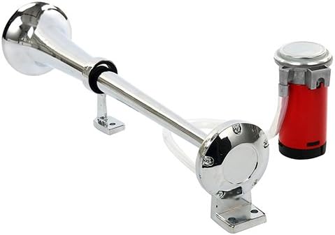 Yaetek 12V Single Trumpet Air Horn Chrome + Compressor Super Loud 150db For Truck Lorry Boat VAN Train