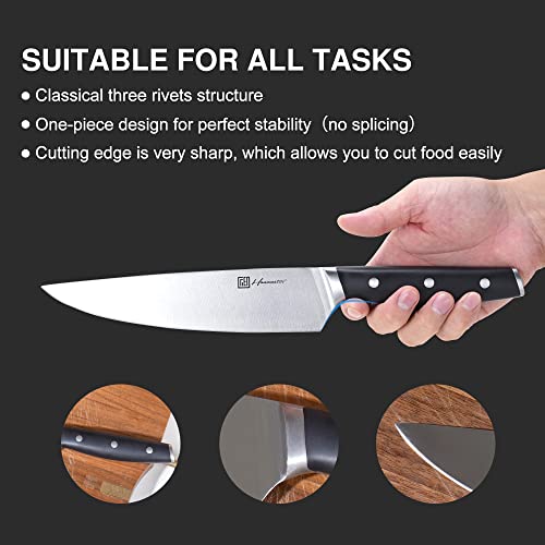 Knife Set, Hanmaster 14 Pieces German Steel Knife Sets For Kitchen With Block, Kitchen Scissors, Sharp Kitchen Knife Set For Home And Restaurants, Gift Box Packed. #TOP2