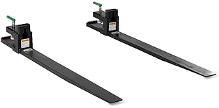 Titan Attachments Heavy-Duty 60" Clamp-on Pallet Forks, 47" x 4" Fork Length, Rated 6,000 LB, Easy to Install on Loader or Skid Steer Bucket