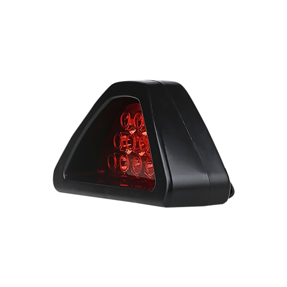 Moto Feu arrière Feu Antibrouillard Arrière LED Triangulaire Universel pour Moto, Feu Stroboscopique D'avertissement F1