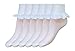 6 pairs of Girls Cotton Pretty white lace trim ankle socks
