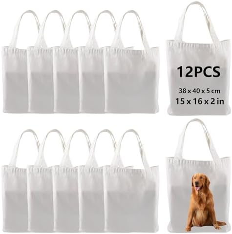 12 pcs Sublimation Tote Bags bulk,polyester tote