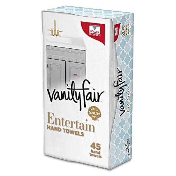 Vanity Fair Impressions Toallas de mano desechables, toallas de mano de papel, 45 unidades