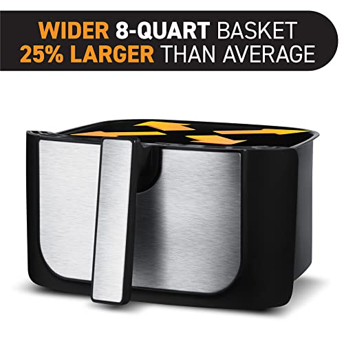 Gourmia 8 Qt Digital Air Fryer GAF826 &ndash; XL Capacity with 12 One-Touch Presets, Nonstick Dishwasher Safe Basket, Oil-Free Cooking, ETL-Certified, Sleek Black Finish