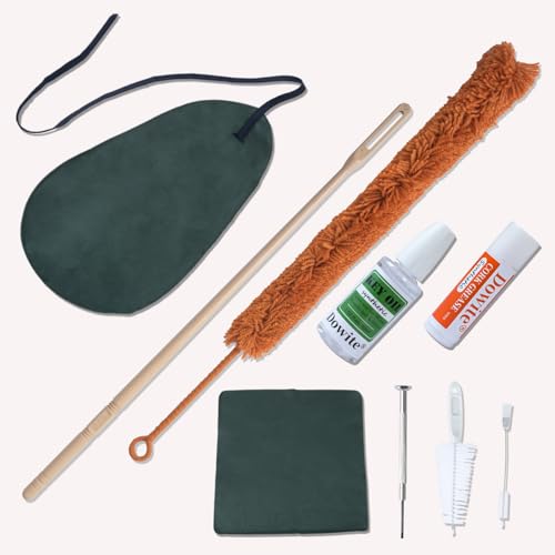 Dowite Flute Cleaning Kit 9-in-1 with Key Oil and Microfiber Swab Professional Woodwind Care Set for Flute and Piccolo Maintenance Includes Cleaning Rod Mouthpiece Brush and Screwdriver 6.4oz