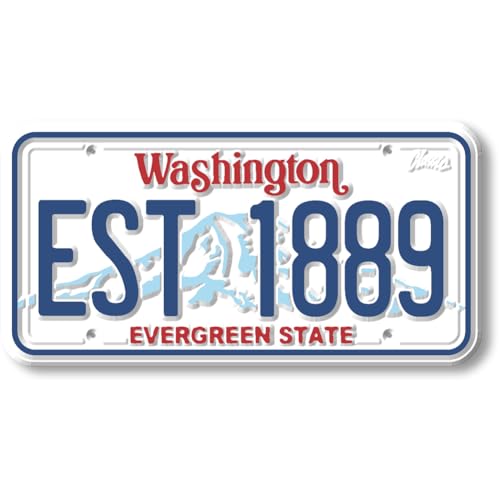 Imán decorativo placa de licencia Washington 1.9"x3.8" miniatura 1