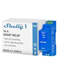 Shelly Pro 1 | LAN, WLAN 1-Kanal-DIN-Schienen-Smart-Schalter mit Potentialfreie Kontakte - 16A | Lichtschalter | Alexa & Google Home | iOS Android App | Kein Hub Erforderlich | Hausautomation