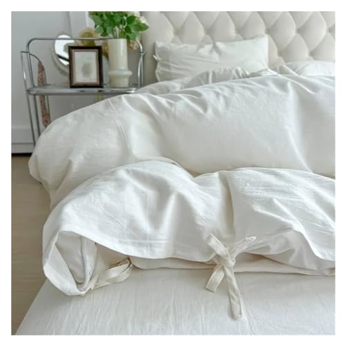 Housse de couette blanche double super doux avec drap grand lit - 3