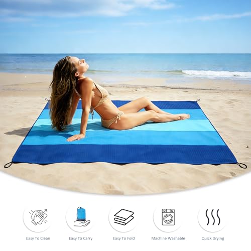 Beach Blanket - Extra Large Beach Mat Sandproof & Waterproof Sand Free Mat, Lightweight Durable Camping Blanket for Outdoor Picnic, Travel, Camping, Hiking - Image 3