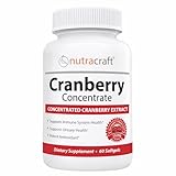 Nutracraft Cranberry Concentrate with Vitamin C & E | Urinary Tract & Bladder Support Supplement | 60 Softgels