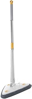 Mopa Doméstica Mopas 1pc Triángulo 360 Mopa de Limpieza Telescópica Herramienta de Cepillo de Limpieza de Techo doméstico Autodrenante para Limpiar Azulejos y Paredes (Color: Azul)
