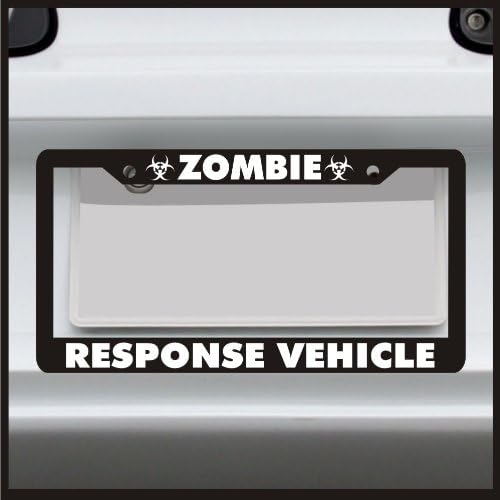 Sticker Connection | Zombie Response Vehicle | Universal Funny License Plate Frame for Car, Truck, Van, Sticker Vinyl Decal Fits Standard USA License Plates