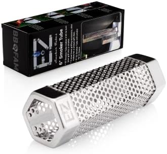 BBQFAM 6" EZ Smoker Tube, Stainless Steel BBQ Smoker Tube-Wood pellet tube, Smoker tube for gas grill, The Hexagonal Pellet Smoke Tube on Instagram and FB (1, 6")