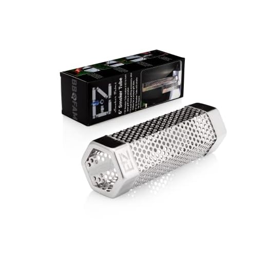BBQFAM 6" EZ Smoker Tube, Stainless Steel BBQ Smoker Tube-Wood pellet tube, Smoker tube for gas grill, The Hexagonal Pellet Smoke Tube on Instagram and FB (1, 6")