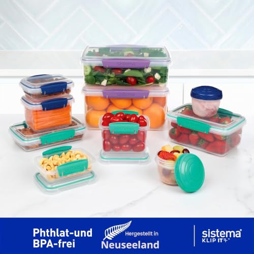 Sistema Frischhaltedosen für Lebensmittel | Meal Prep-Behälter mit DeckelnLunchboxenSnackdosen & mehr | Stapelbar & Luftdicht | 20 Stück – Ansicht 6