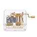 Helen Zora 18 note Acrylic Clear Gold Hand Cranked Gurdy Musical Mechanism Music Box(Over The Rainbow)