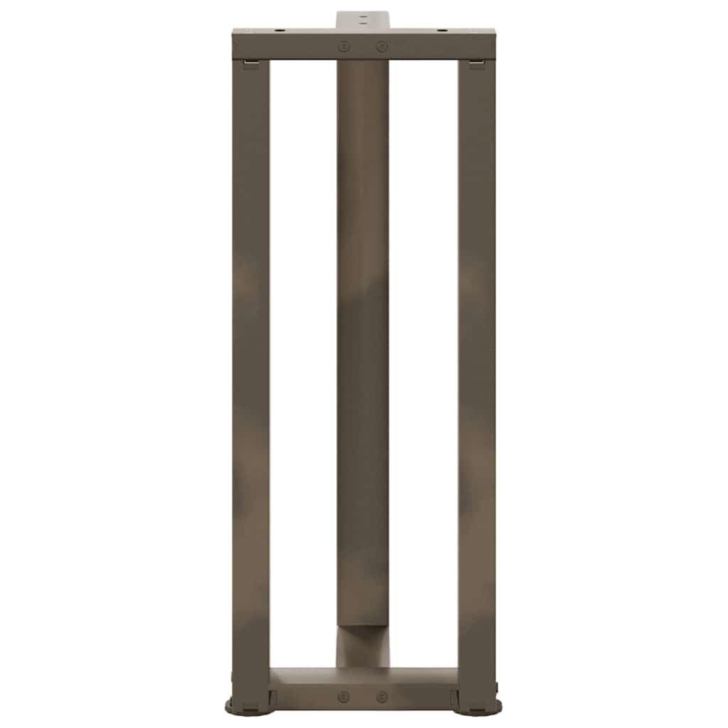 Nogi stołu konsolowego w kształcie litery T ze stali naturalnej 25 x 28 x (72-73) cm, 2 sztuki, stabilny stelaż stołu z regulacją wysokości, płyta montażowa i śruby, idealne do salonu i