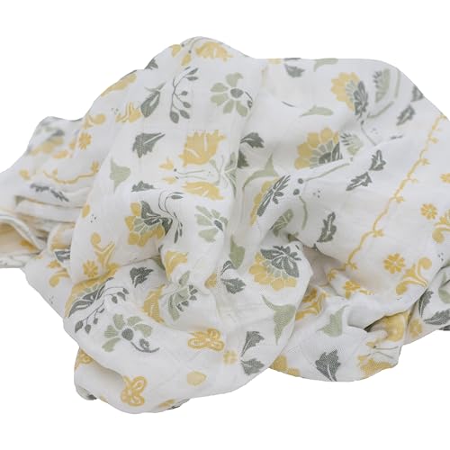 Image of Little Unicorn Deluxe Swaddle | Single | 100% Rayon Muslin from Bamboo | Super Soft | Newborns and Infants | Large 47 inch x 47 inch | Machine Washable (Heirloom Floral)