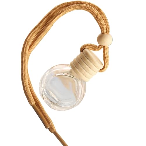 Difusor de ambientador colgante para coche, botellas de perfume de vidrio vacías de 10 ml, botella de vidrio transparente para colgar en coche, botella de aromaterapia con colgante en miniatura