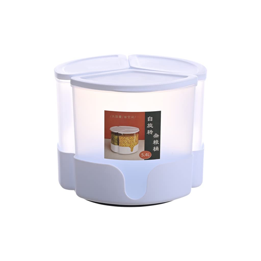 Tsophreniq Food Storage Container Strong Large Capacity Sealed Design Food Can with Lid for Cereals Rice Red Bean Grain Storage Box Compartment