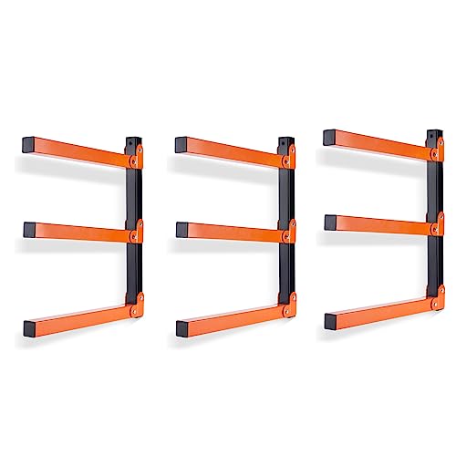 Ultrawall Wall Mount Wood Organizer Racks, Lumber Storage Metal Racks Wood Storage Racks with 3-Level (3 Pack)