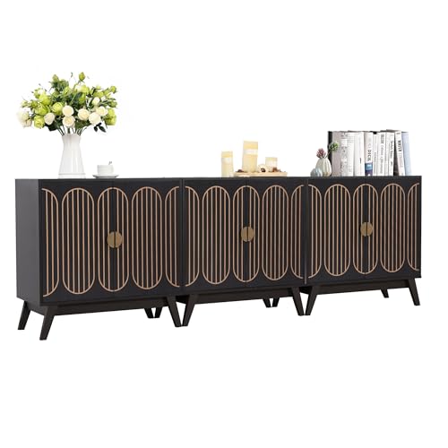 Janmer Home Small Sideboard Buffet Cabinet with Storage, Mid Century