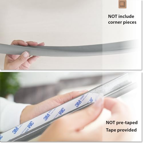 Image of Roving Cove HeftyFit Edge Protector for Baby Proofing (6ft Large Edge Only), Heavy-Duty Soft Furniture Edge Bumper Guards, Desk Edge Cushion, Wall Corner Covers, 3M Adhesive, Stone Grey