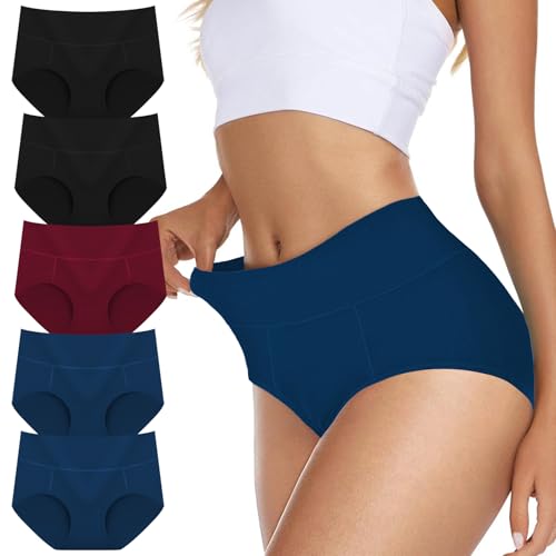 Cozyroam Unterhosen Damen Baumwolle 5er Pack Hohe Taille Unterwäsche Stretch Bauchweg Panties für Frauen Hipster Atmungsaktives Slips Weich Pantys Mehrpack Cozyroam Unterhosen Damen Baumwolle 5er Pack Hohe Taille Unterwäsche Stretch Bauchweg Panties für Frauen Hipster Atmungsaktives Slips Weich Pantys Mehrpack