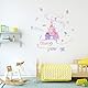 PLIGREAT Bunte Schloss Wandtattoo Rosa Fee Schloss Sterne Wandbilder Aufkleber Never Grow Up Zitate Kinderzimmer Wandkunst Dekor für Mädchen Schlafzimmer Wohnzimmer Spielzimmer