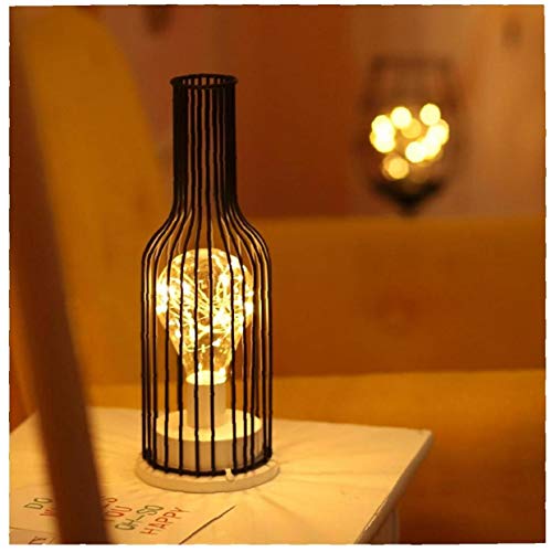 Led Desk Lamp Wine Bottle Cup Table Light Industrial Metal Iron Modern Home Decorative Lamp 2Pcs Home Tools Gadgets #TOP5