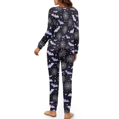 Image of Women's Pajamas Set Soft 2 Piece Loungewear Long Sleeve Pj Set Matching Sleepwear with Pockets for Women Plus Size