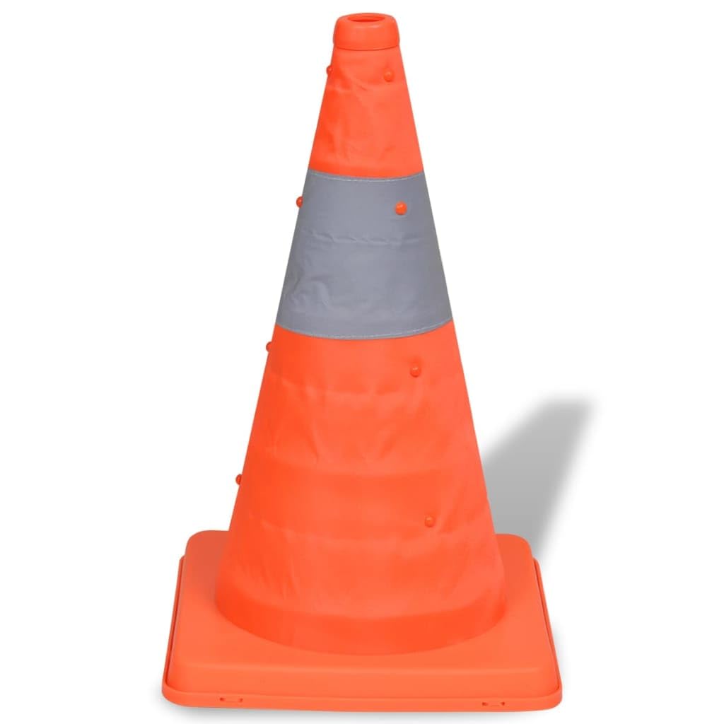 Cônes de signalisation Pliables 5 pcs 42 cm Orange avec Bandes réfléchissantes Haute visibilité pour sécurité Danger Avertissement Chantier Usine entrepôt Atelier Bureau