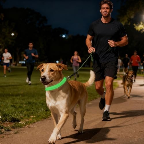 Beleuchtetes Hundehalsband: Reflektierendes Schnellverschluss- Halsband für ältere Haustiere zum Spazierengehen, Sicherheitszubehör, Haustierausrüstung mit LED- Licht, Halsband-2