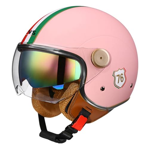Casco Aperto Jet Vintage Moto Demi-Jet Omologato DOT/ECE Visiera Parasole Stile Retrò Per Adulti Uomini Donne Vespa