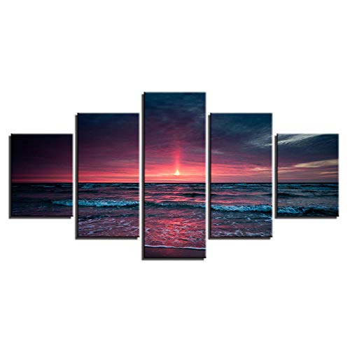Impression sur toile 5 pièces lever du soleil pour habiller un grand mur