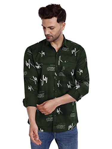 Image of Majestic Man Men's Cotton Slim Fit Printed Casual Shirt