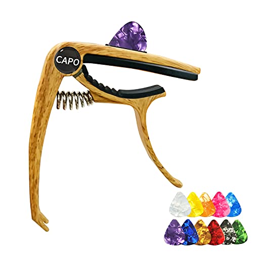 HOXEEJEE Capodastre pour Guitare avec 12 Médiators et Porte-médiators et extracteur de broches pour pont avec 0,46/0,71… - Les Beatles, Paul McCartney, John Lennon, RIngo Starr, George Harrison HOXEEJEE Capodastre pour Guitare avec 12 Médiators et Porte-médiators et extracteur de broches pour pont avec 0,46/0,71…