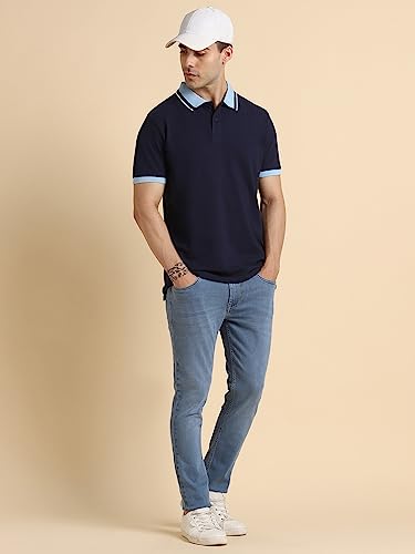 Image of Dennis Lingo Men's Solid Polo Regular Fit T-Shirt (Cotton Polo)