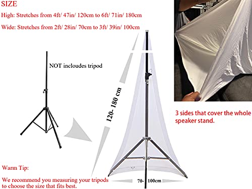 Ucare Floor Speaker Stand Covers Metal Heavy Duty Support Stand Cover For Weddings Banquets Events 3 Sided Triangular Dj Speaker Stand Tripod Cover Scrim (Two Pack-White) #TOP1