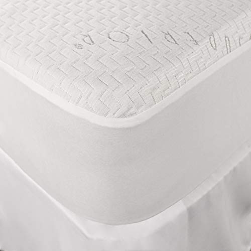Protector de colchón hipoalergénico e impermeable transpirable de color blanco 7
