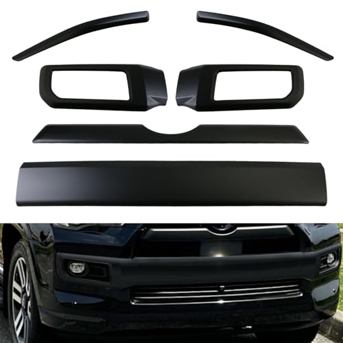 Tesmirror Blackout Kit for 4Runner Limited, Front Bumper Grille for Toyota 4Runner Limited 2024-2014 Accessories Inserts Protector Molding Cover Set of 6PCS ABS Matte Blackout (Only fit Limited)