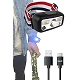 フェザーストア 犬用散歩ライト 夜散歩用 明るい軽量懐中電灯 コンパクトタイプ お散歩グッズ Mini 3灯式 Type-C USB充電式 140ルーメン 専用ケース付き 防災 キャンプ 災害 (3灯式トリコロール)