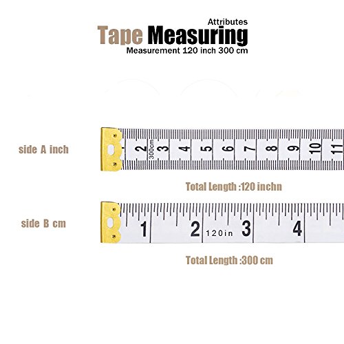 Tape Measure Body Measuring Tape, 120 Inch Soft Fabric Measuring Tape For Cloth Measurement, Double Scale Tailor Ruler For Weight Loss Medical Measurement Nursing Craft(5 Pack) #TOP2