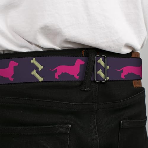 Cinturón de seguridad Dachshunds & Bones morado de 1 pulgada para perros en viajes de coche 4