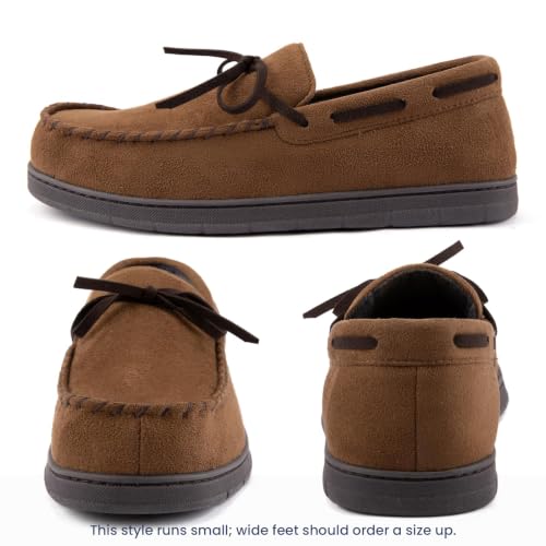 Image of ULTRAIDEAS Men's Luke Moccasin Slippers Memory Foam Cozy House Slippers, Warm Comfy Slippers for Men, Indoor Outdoor Loafer Anti-Slip Home Shoes