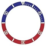 BEZEL INSERT COMPATIBLE WITH SEIKO SKX031 SKX033 J+K 7S26-0040 100M RED/BLUE