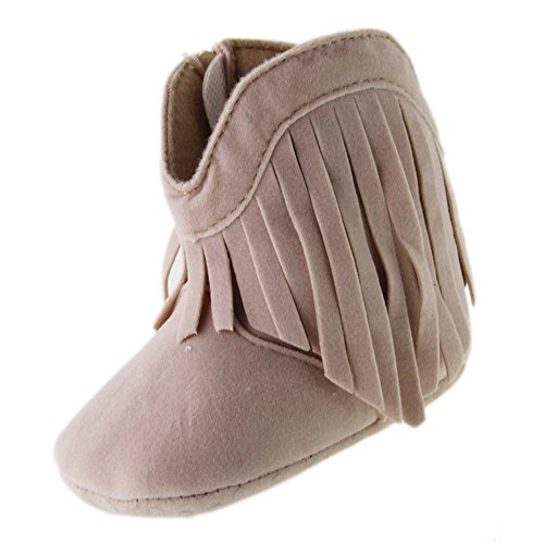 Kuner Baby Girl's Tassel Soft Bottom Non-Slip Warm Boots Toddler Shoes