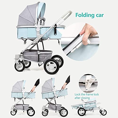 Zhiding Babykar 3 in 1 opvouwbare buggy 56-wheeler, kinderwagen met extra grote luchtwielen, voor kinderen schakelbare fietswalking, lange reis voor pasgeboren en peuter (Color : Green) - Afbeelding 6