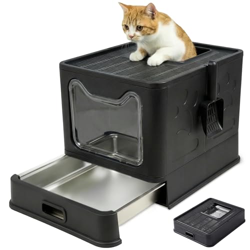 Bac à litière pour chat en inox idéal pour garder un salon propre et sans odeur - 2